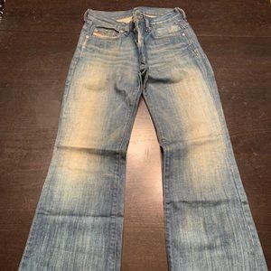 Diesel Jeans Y2K Low Rise Flare Leg Sandblast Jean, Size 26, Made in Italy